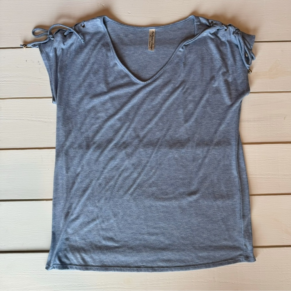 PerSeption Concept Light Blue Short Sleeve Top
